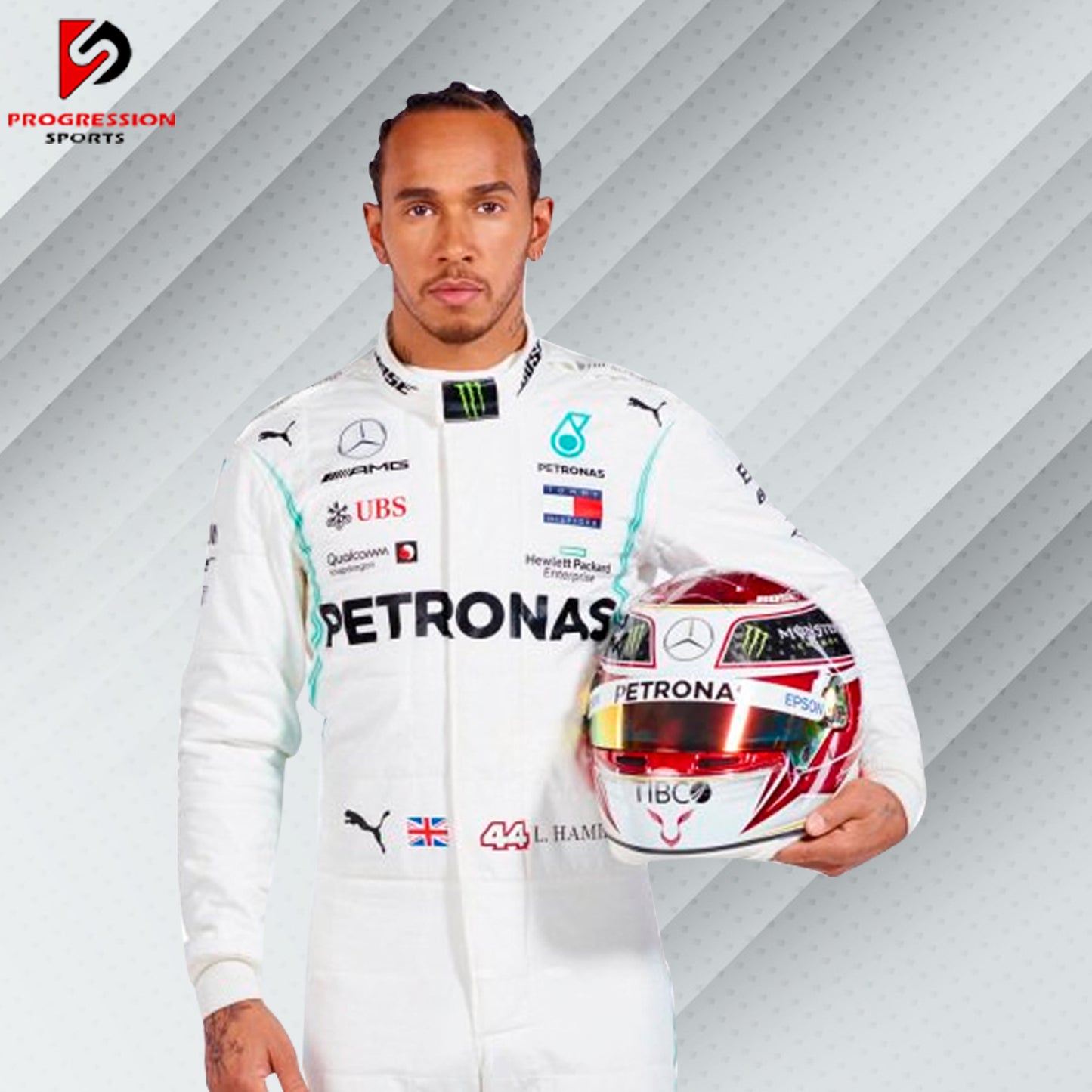 Own the 2019 Lewis Hamilton Mercedes Formula 1 race suit, a premium replica from his dominant World Championship-winning season. A perfect collectible for dedicated F1 fans.