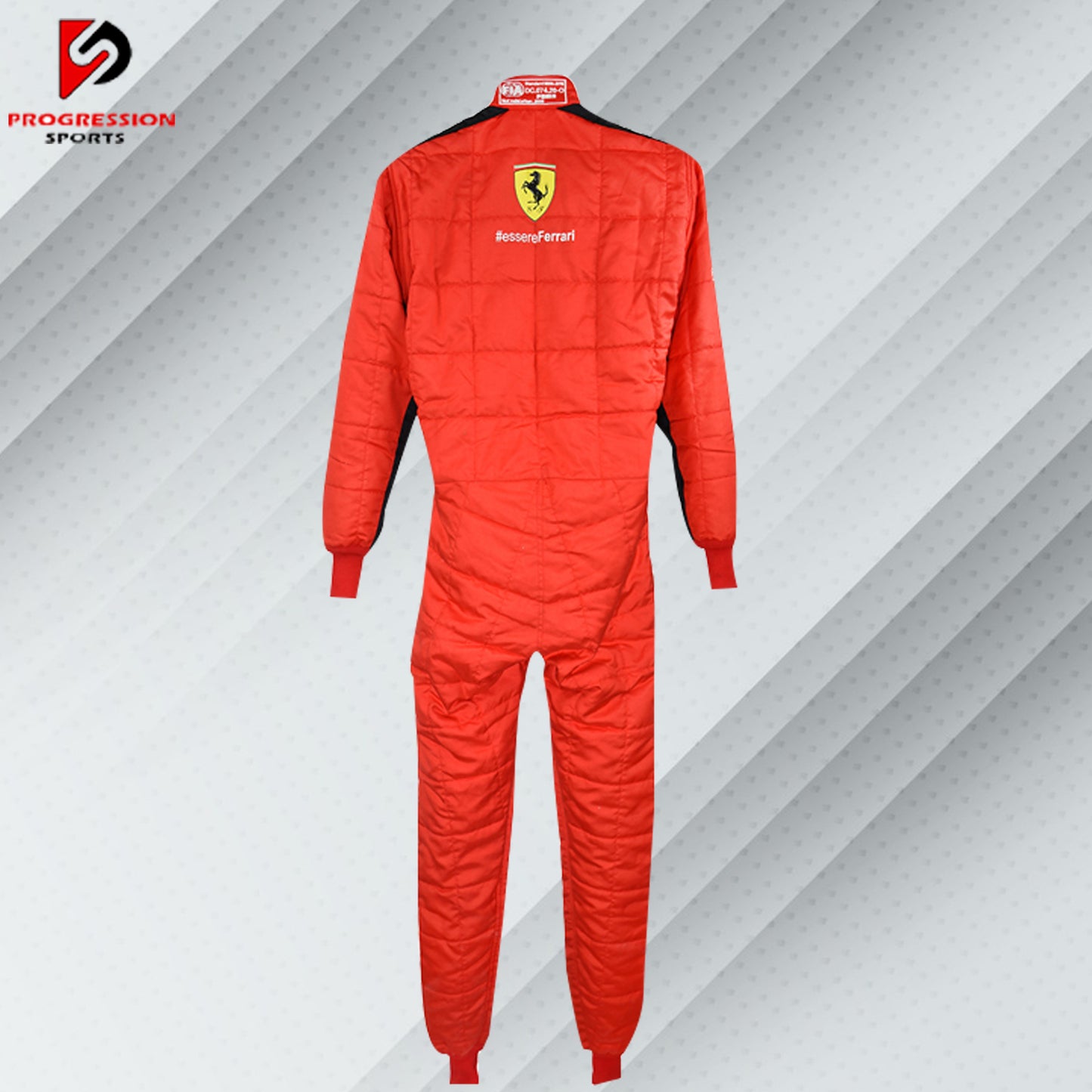 2020 Charles Leclerc Ferrari F1 race suit in red with Mission Winnow, Shell, and UPS sponsor logos
