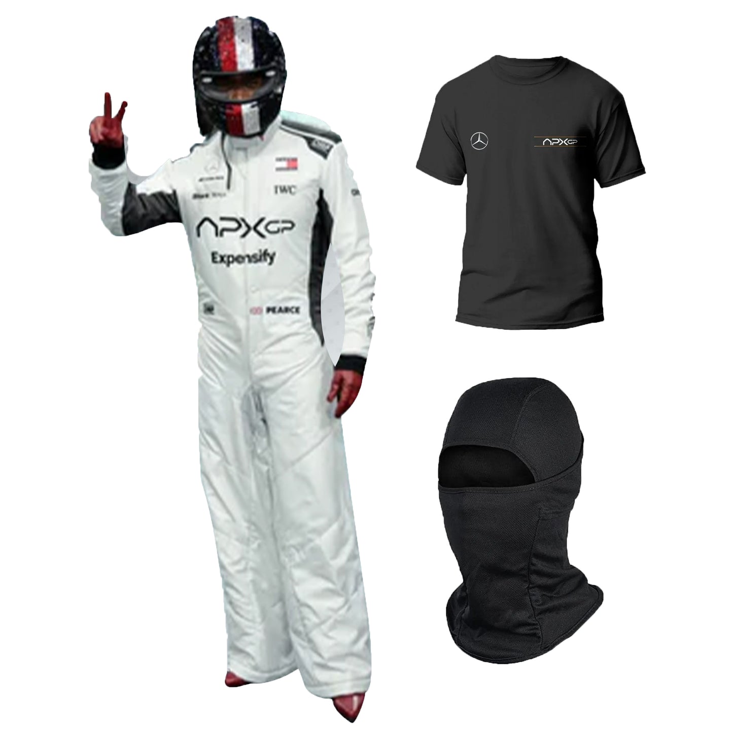 F1 APX Grand Prix Damson Idris Kart Racing Suit with T-Shirt & Balaclava – Progression Race Wears