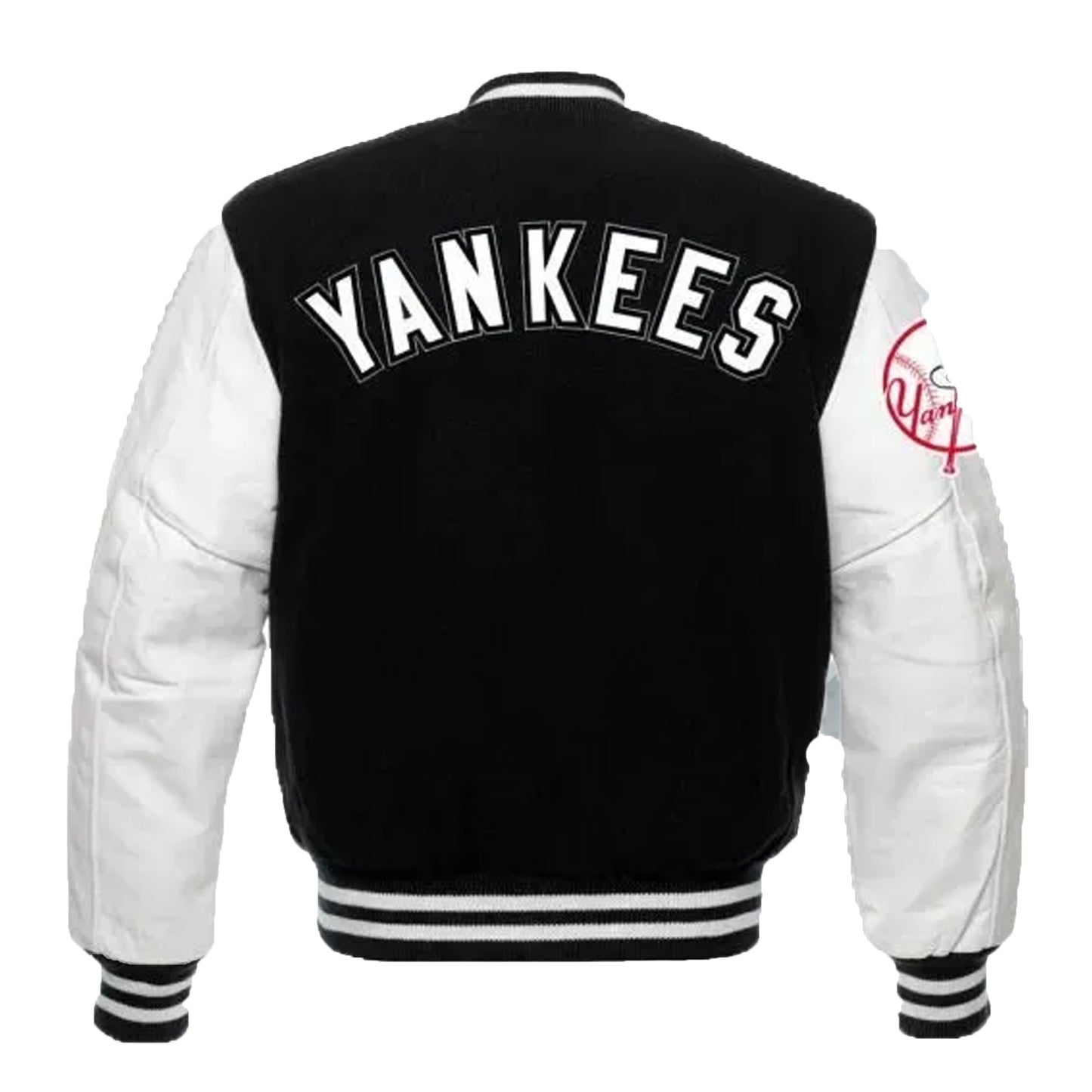 NY Yankees Black and White Letterman Jacket