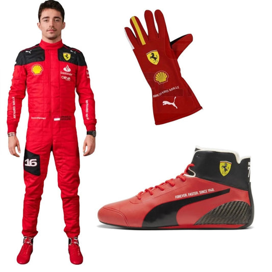 Charles Leclerc Ferrari Kart Suit Shoes & Gloves