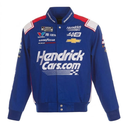 Kyle Larson Hendrick Jacke Autos Twill Driver Uniform Full-Snap Königsblau