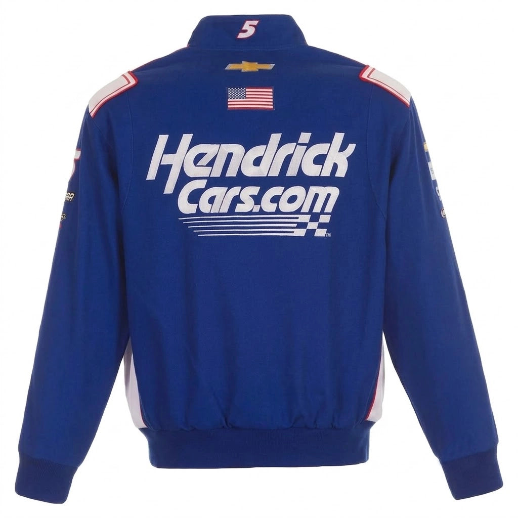 Kyle Larson Hendrick Jacke Autos Twill Driver Uniform Full-Snap Königsblau