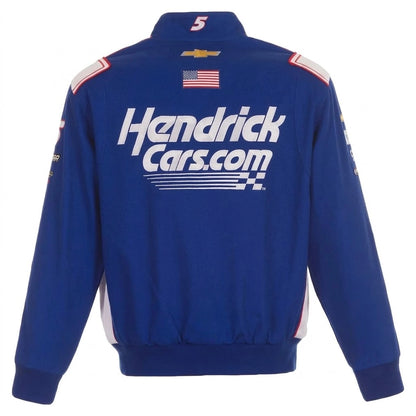 Kyle Larson Hendrick Jacke Autos Twill Driver Uniform Full-Snap Königsblau