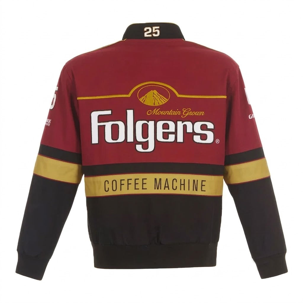 Giacca divisa Tim Richmond Folgers in twill full-snap bordeaux/nero