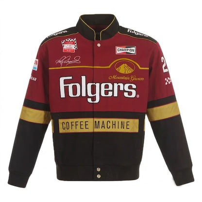 Giacca divisa Tim Richmond Folgers in twill full-snap bordeaux/nero