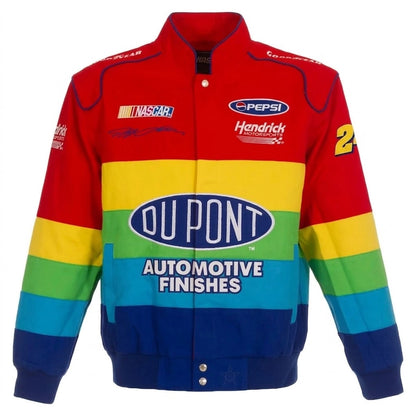 Jeff Gordon Rot/Blau Jacke Twill Uniform Durchgeknöpft