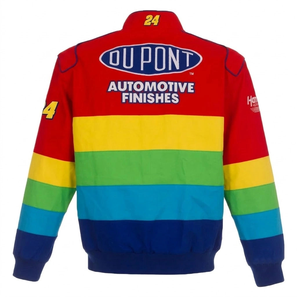 Jeff Gordon Rot/Blau Jacke Twill Uniform Durchgeknöpft