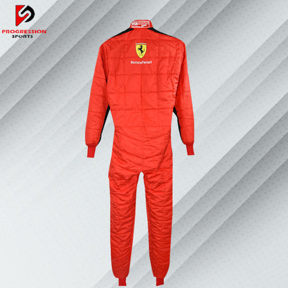 2020 Charles Leclerc Ferrari F1 race suit in red with Mission Winnow, Shell, and UPS sponsor logos
