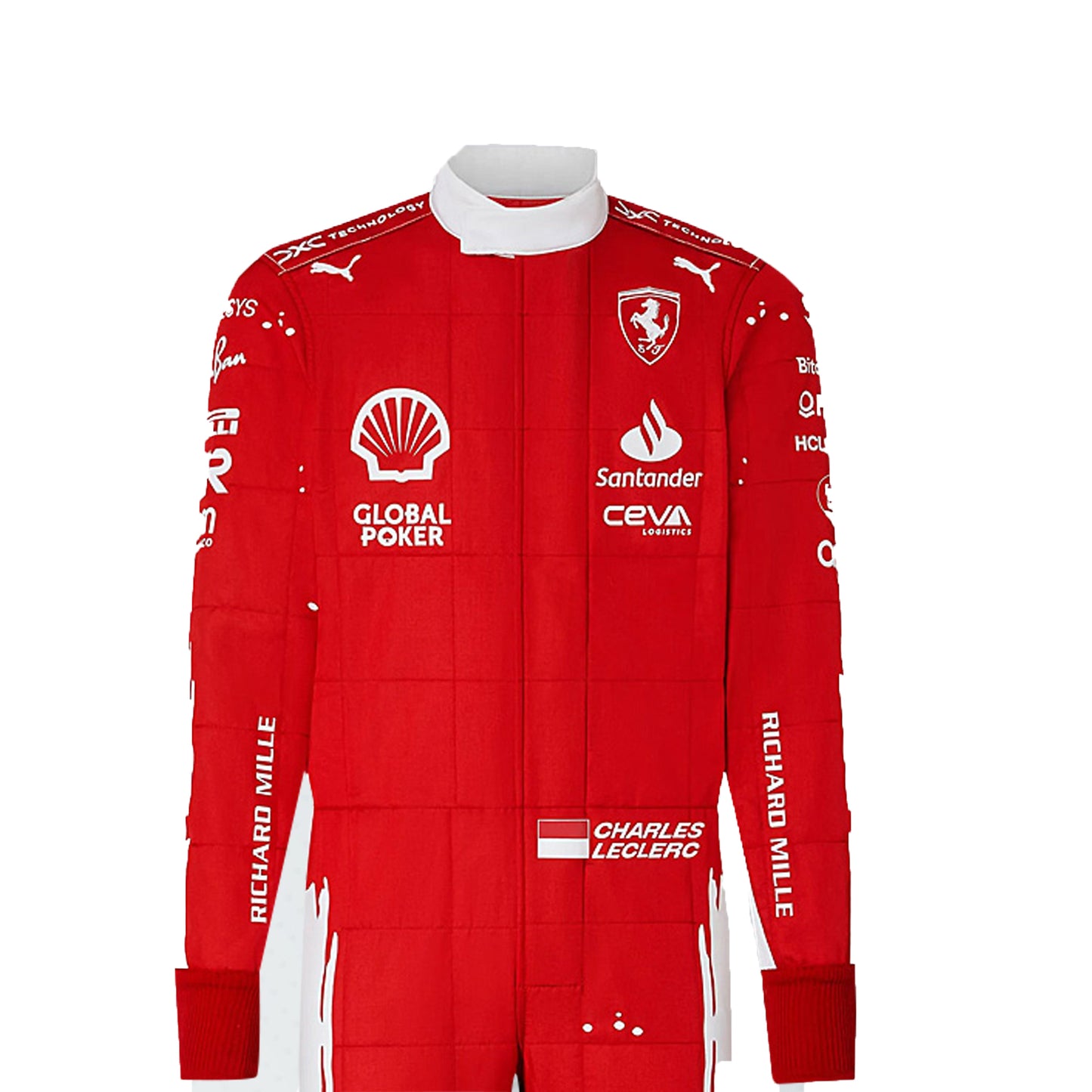2023 Charles Leclerc Las Vegas GP Ferrari F1 Race Suit Replica