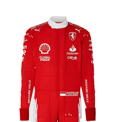 2023 Charles Leclerc Las Vegas GP Ferrari F1 Race Suit Replica