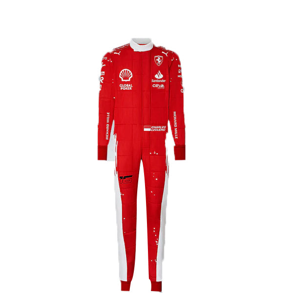 2023 Charles Leclerc Las Vegas GP Ferrari F1 Race Suit Replica