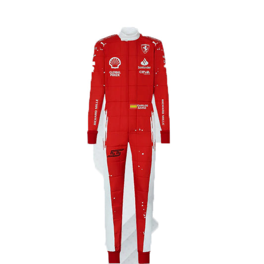 2023 Carlos Sainz Las Vegas GP Ferrari F1 Race Suit Replica