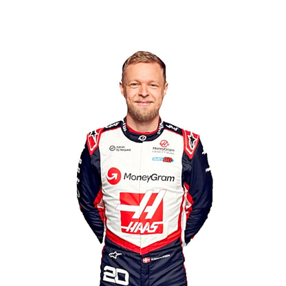 Haas F1 style karting suit with Kevin Magnussen driver number 20 thigh detail