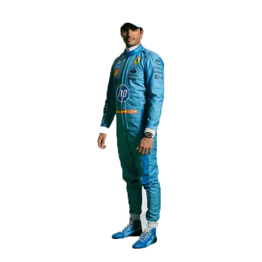 2024 Carlos Sainz HP Miami GP Ferrari F1 Race Suit Replica