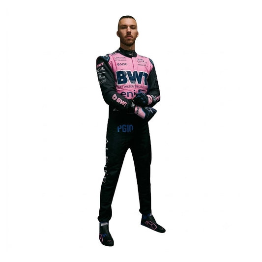 BWT Alpine style karting suit with Pierre Gasly PG10 driver detail