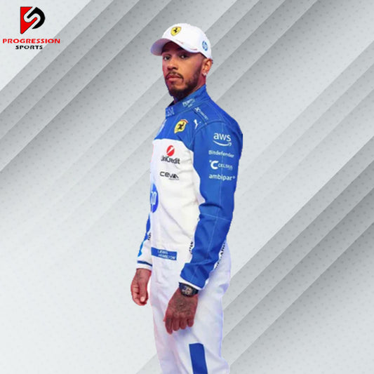 2025 Lewis Hamilton Miami GP Ferrari HP F1 Race Suit – Replica | Progression Sports

