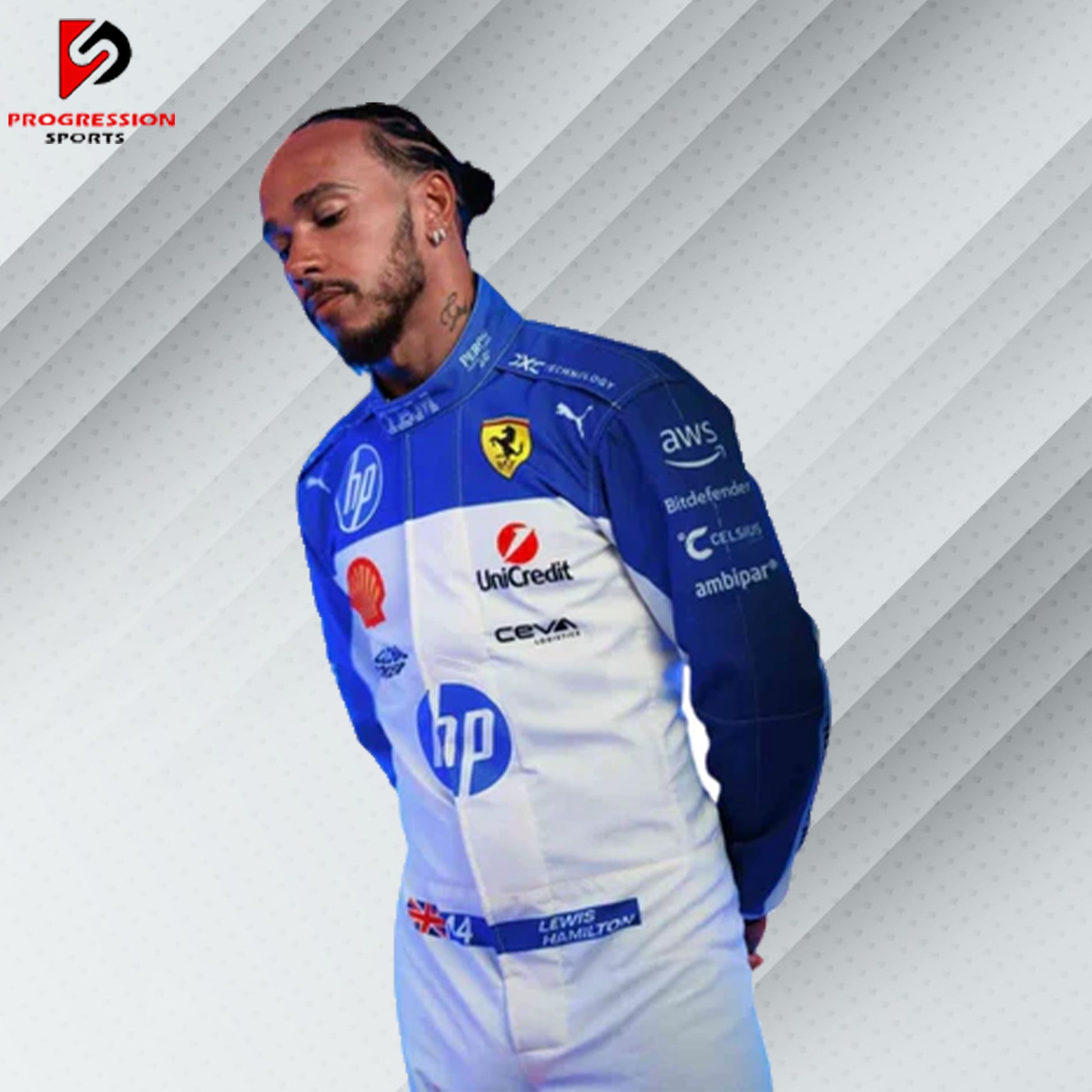 2025 Lewis Hamilton Miami GP Ferrari HP F1 Race Suit – Replica | Progression Sports

