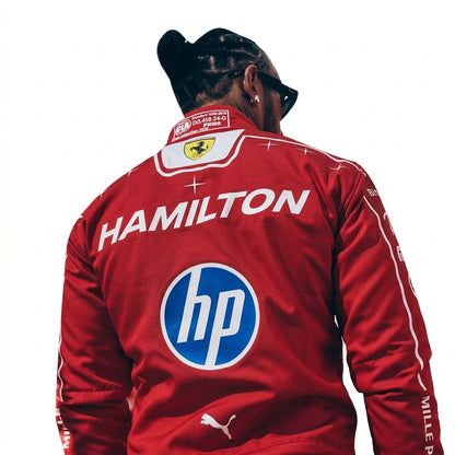 2026 Lewis Hamilton Monza GP Ferrari F1 Race Suit Seven Starrs Race SUit Inspired By Michael Schumacher
