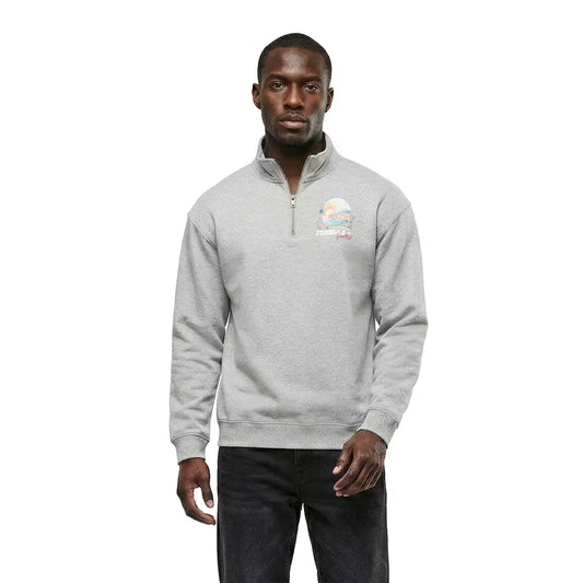 Formula 1 Retro Graphic 1/4 Zip Sweatshirt – Grey | Vintage F1 Apparel