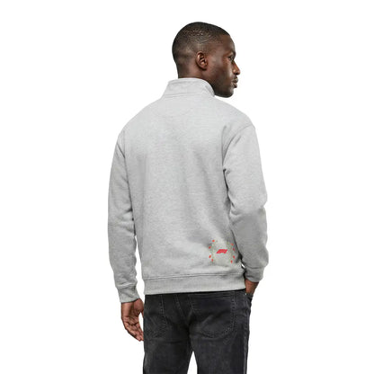 Formula 1 Retro Graphic 1/4 Zip Sweatshirt – Grey | Vintage F1 Apparel