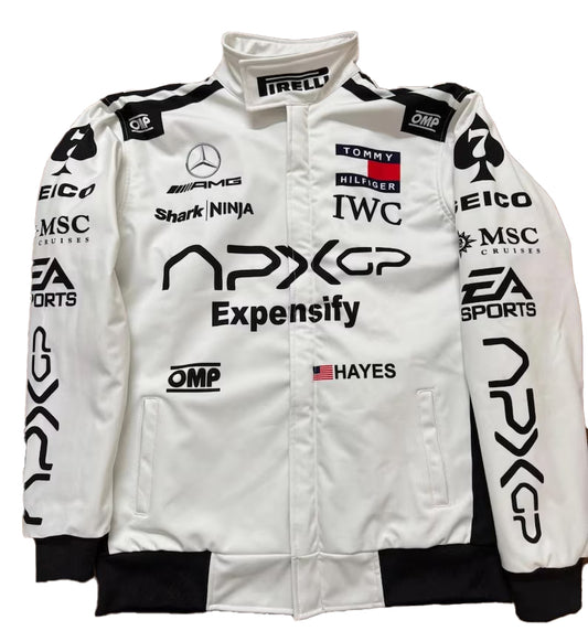 APX GP Brad Pitt F1 The Movie Racing Jacket by Progression Race Wear – Formula 1 jacket inspired by Brad Pitt’s F1 movie appearance.