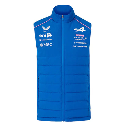 A lightweight Formula 1-inspired sleeveless vest based on the teamwear worn by the BWT Alpine Formula One Team.