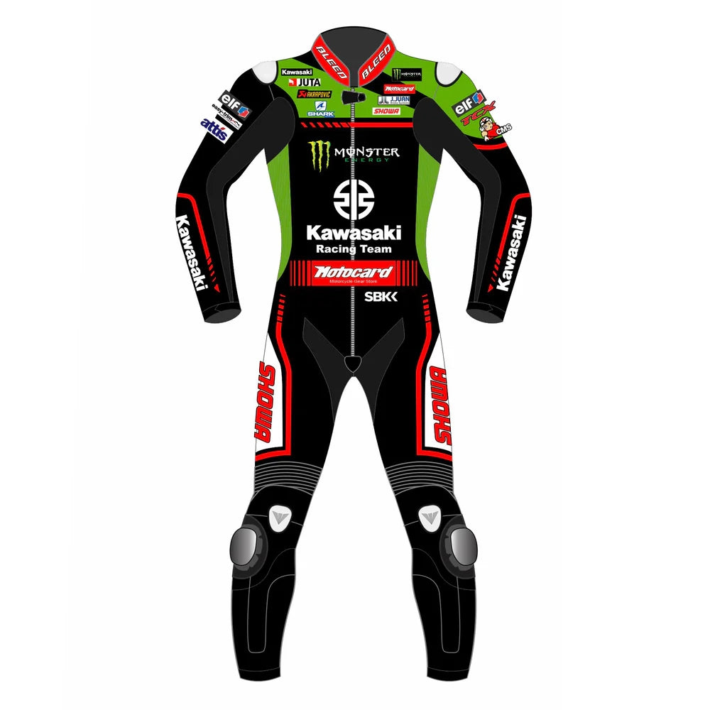 Brad Binder Red Bull KTM 2021 Leather Race Suit front view featuring Red Bull and KTM sponsor logos with shoulder and knee protectors.