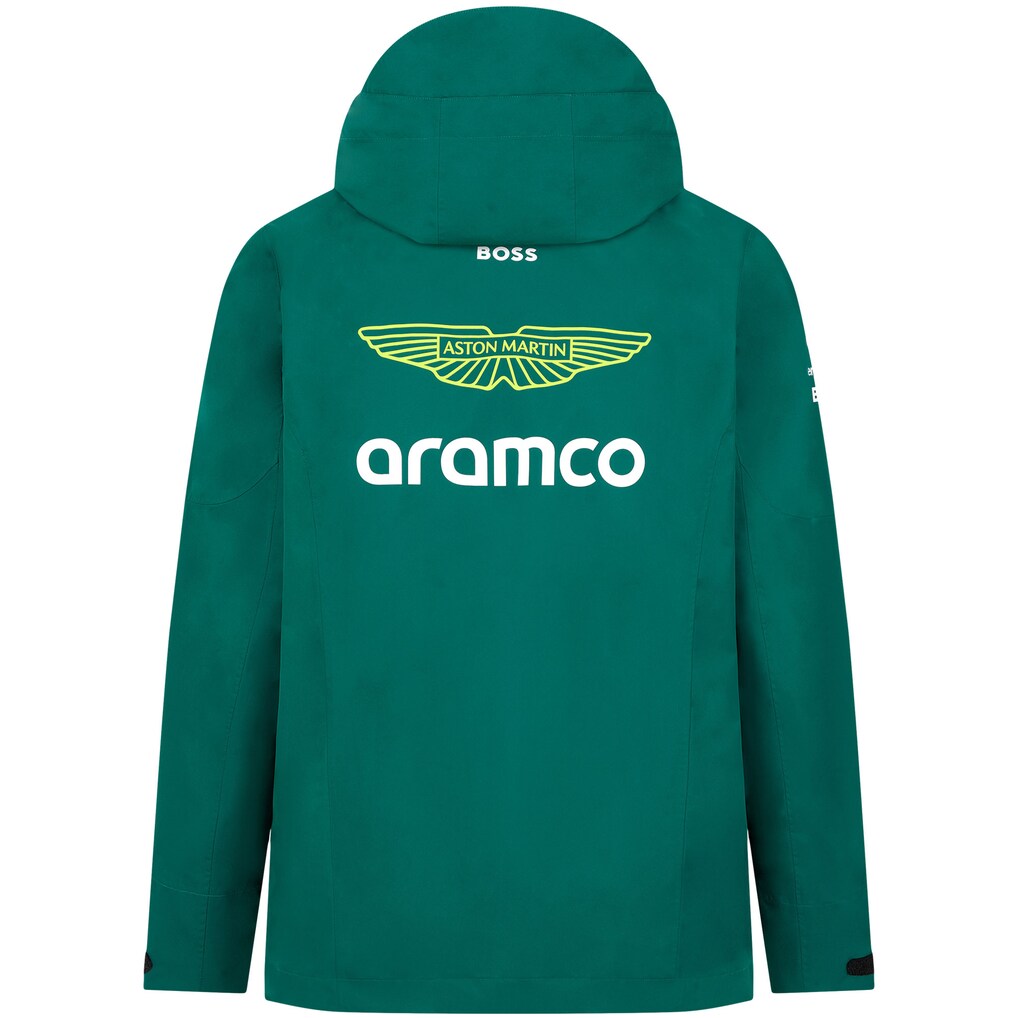 Aston Martin Aramco F1 2024 Team Jacket inspired by Formula One paddock apparel and motorsport teamwear