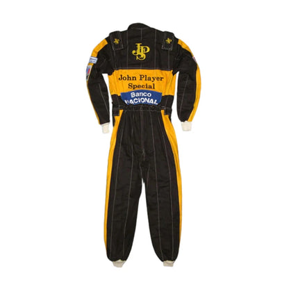 Celebrate the beginning of Ayrton Senna's legendary Formula 1 career with the Ayrton Senna 1985 F1 Racing Suit