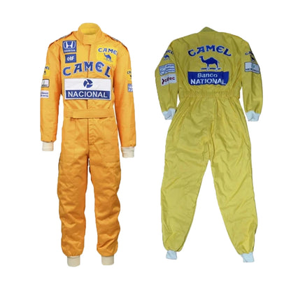 Celebrate one of Formula 1's most memorable seasons with the Ayrton Senna 1987 Lotus Camel F1 Race Suit.