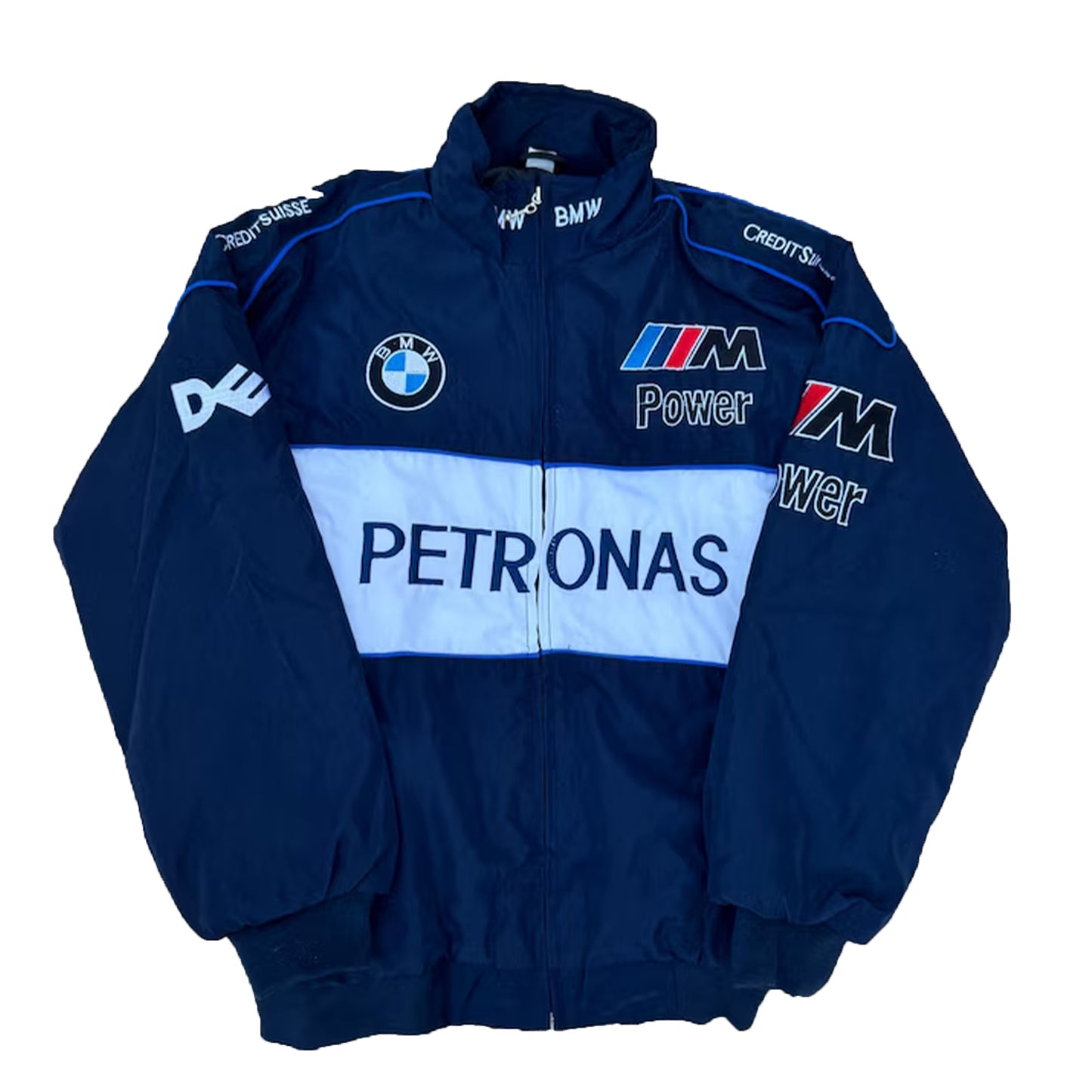 Vintage BMW Sauber F1 Jacket by Progression Race Wear – retro Formula 1 jacket with embroidered BMW Sauber team details.
