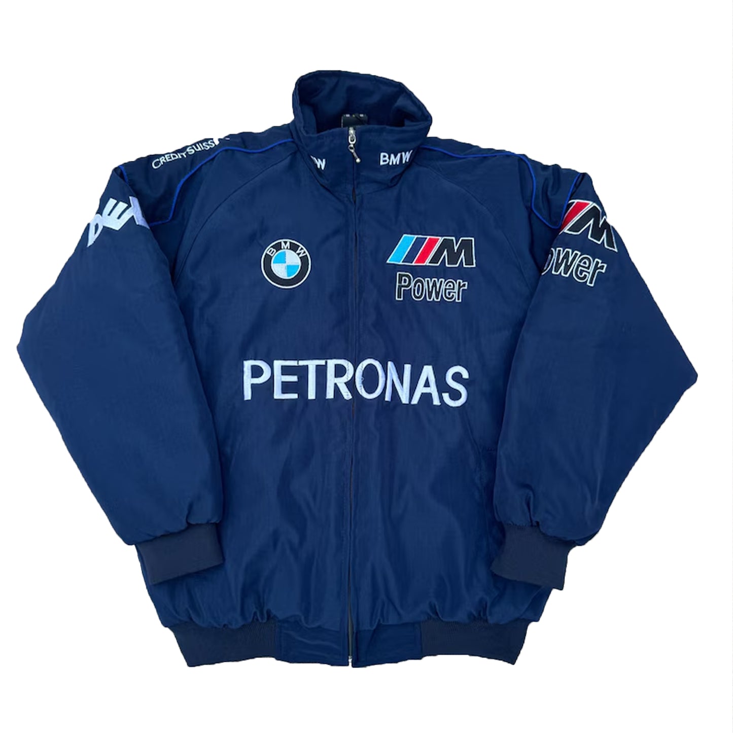 Vintage BMW Sauber F1 Jacket by Progression Race Wear – retro Formula 1 jacket with embroidered BMW Sauber team details.