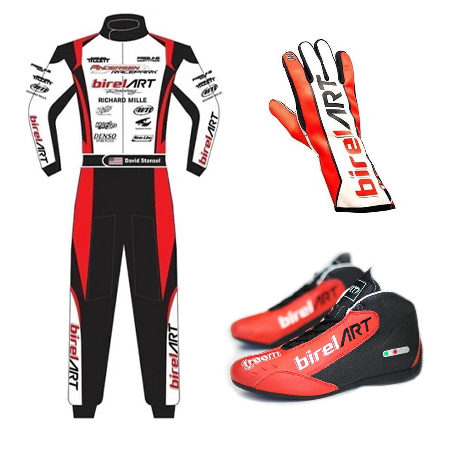 Stand out on and off the track with the Birel Art Richard Mille Kart Race Suit, Shoes & Gloves.