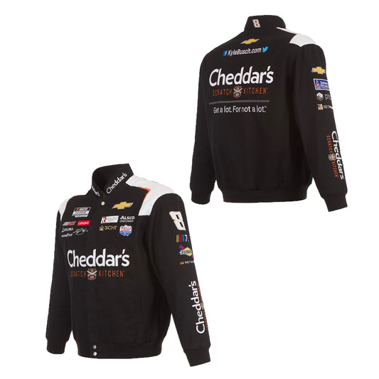 Nascar Kyle Busch JH Design Cheddar's Cotton Twill Uniform Full Snap Jacket-Black