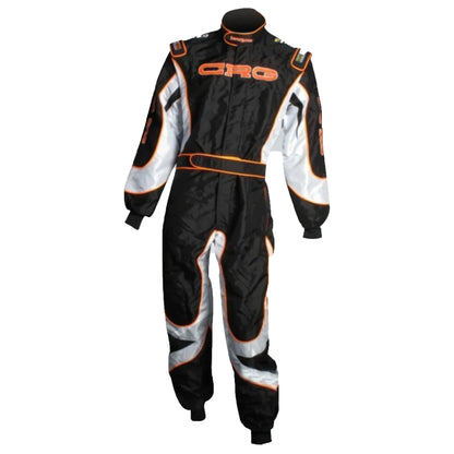 Black and orange racing suit with 'Ciro' branding on a white background