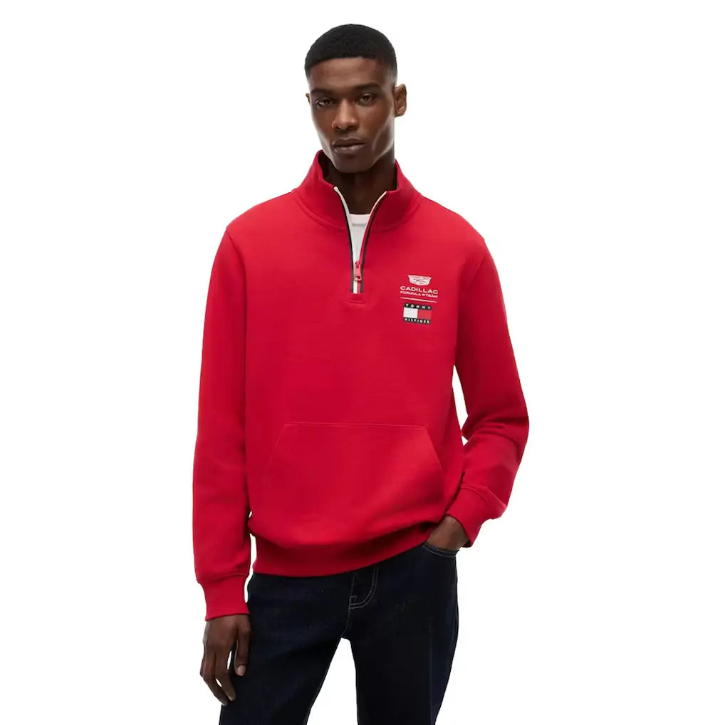 Cadillac Tommy Hilfiger Half Zip Top inspired by Cadillac Formula 1 teamwear and premium motorsport lifestyle apparel