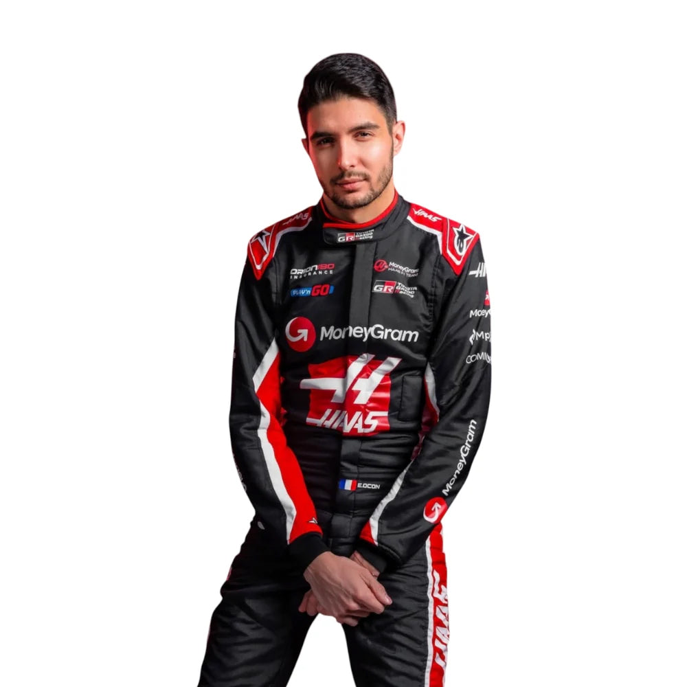 2025 Esteban Ocon F1 Race Suit Replica by Progression Race Wear – premium Formula 1 replica suit inspired by Ocon’s 2025 Alpine season.