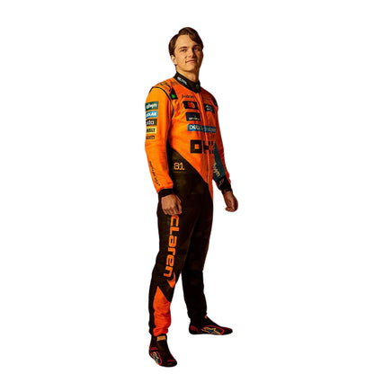 2025 Oscar Piastri F1 Race Suit Replica by Progression Race Wear – premium Formula 1 replica suit inspired by Piastri’s 2025 McLaren season.