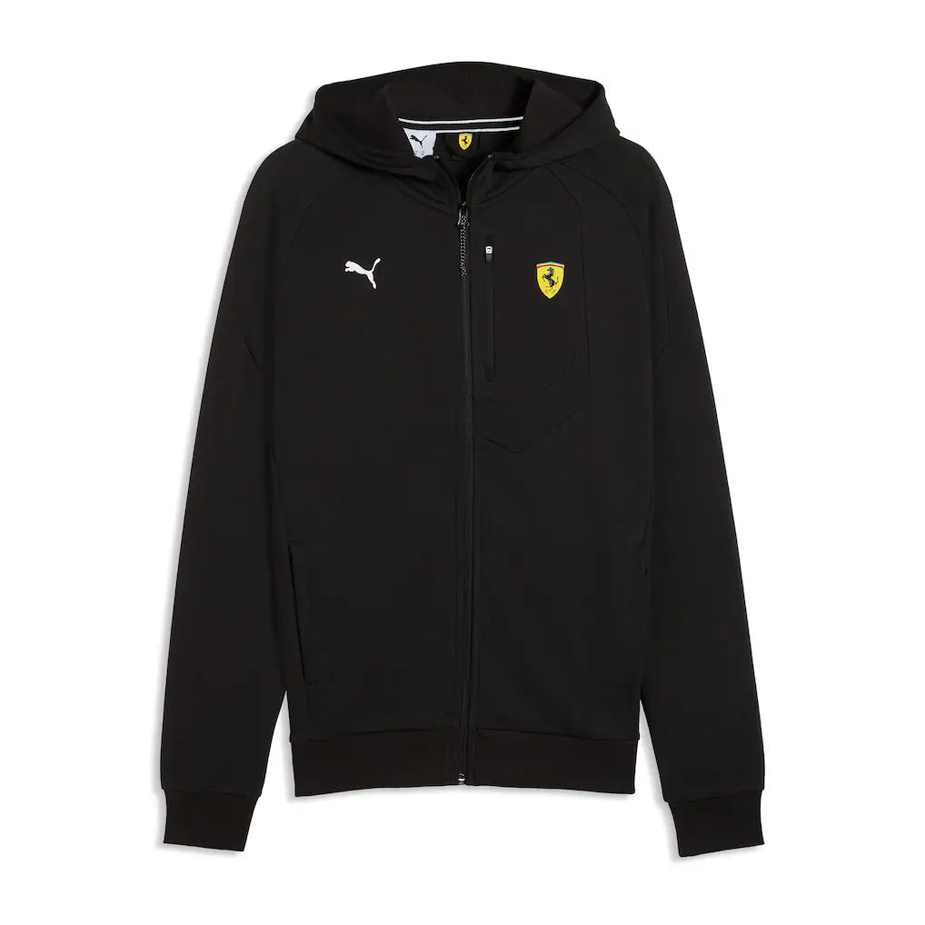 Ferrari HDD Sweat Jacket by Puma Black inspired by Scuderia Ferrari Formula 1 teamwear and motorsport lifestyle apparel