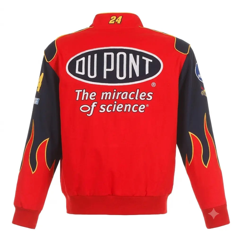Jeff Gordon NASCAR DuPont Marineblau-Rote Uniform Full-Snap Jacke