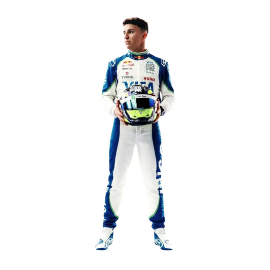 2025 Isack Hadjar F1 Race Suit Replica by Progression Race Wear – premium Formula 1 replica suit inspired by Hadjar’s 2025 season.