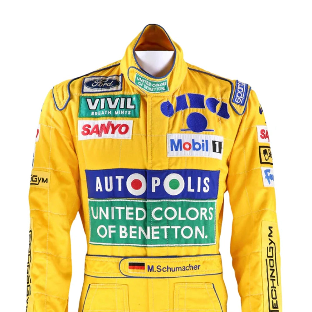 Celebrate the beginning of a Formula 1 legend with the Michael Schumacher 1992 F1 Racing Suit.