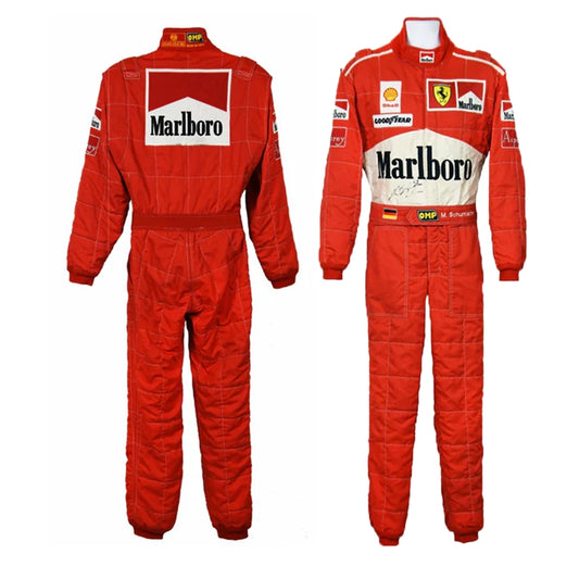 Celebrate one of Formula 1's most memorable championship battles with the Michael Schumacher 1997 Ferrari F1 Racing Suit.