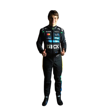 2025 Oscar Piastri F1 Race Suit Replica by Progression Race Wear – premium Formula 1 replica suit inspired by Piastri’s 2025 McLaren season.