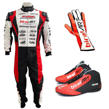 Race in professional style with the PSL Birel ART Go Kart Race Suit, Shoes & Gloves Replica.