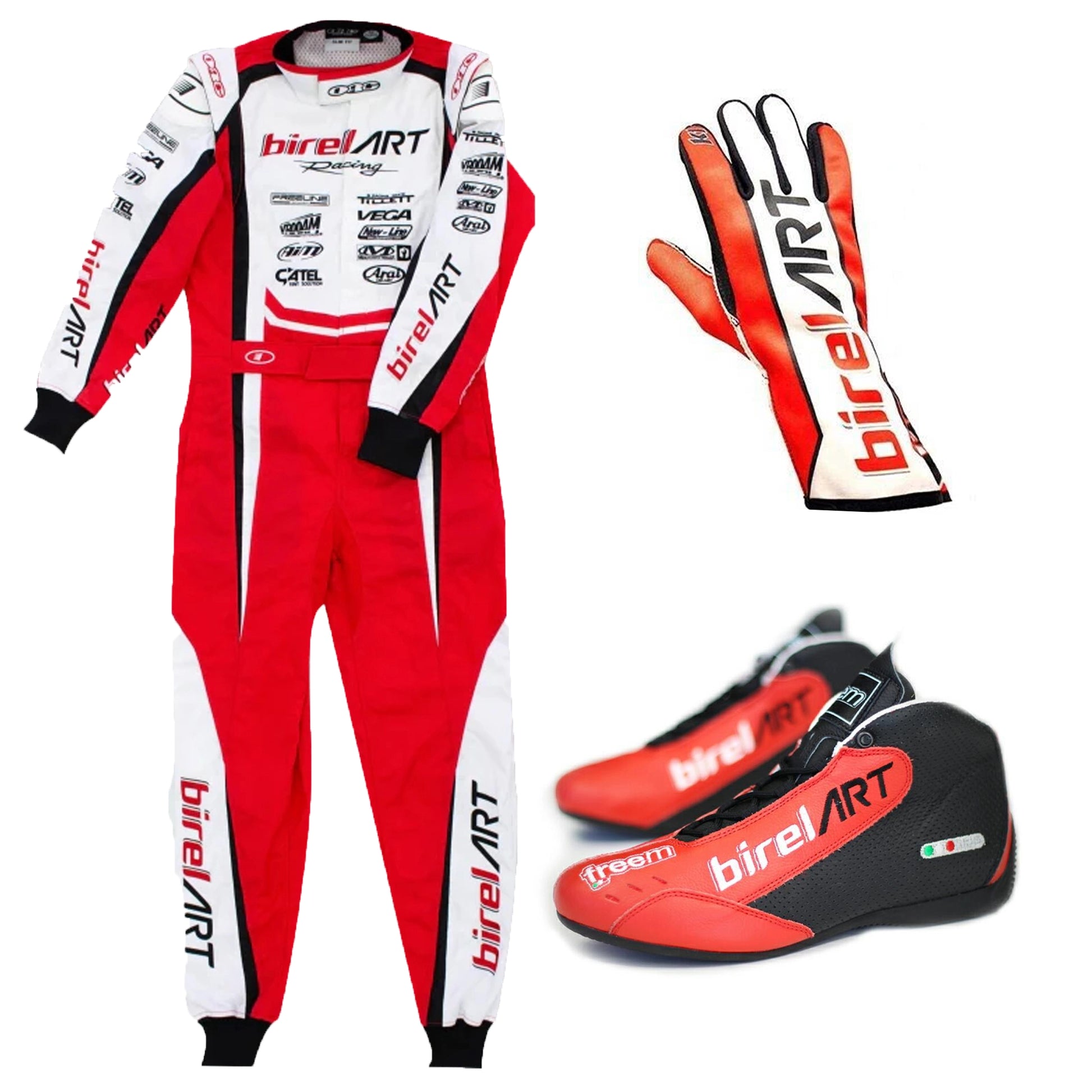 Step into professional karting style with the 2020 Birel ART Go-Kart Race Suit, Shoes & Gloves Replica.