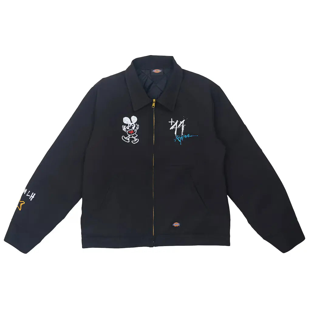 +44 Steadman Stars Zip Up Quilted Jacket Black inspired by Lewis Hamilton lifestyle fashion and premium motorsport streetwear