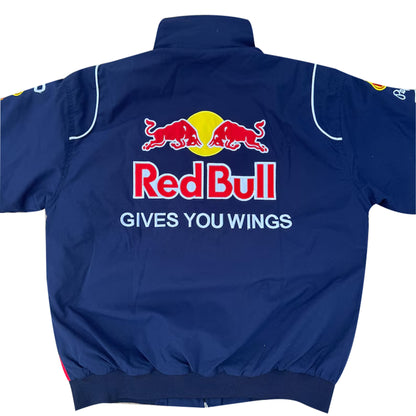 Vintage Red Bull F1 Infiniti Racing Jacket by Progression Race Wear – classic retro Formula 1 jacket with embroidered Red Bull Infiniti details.
