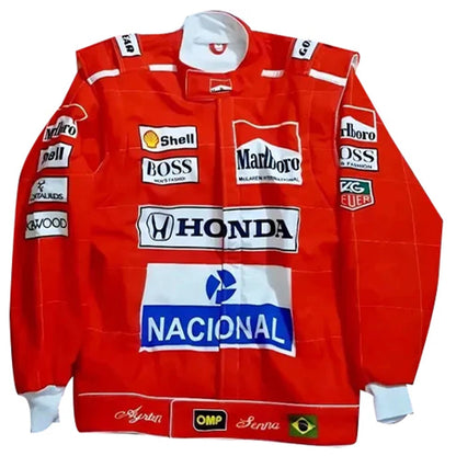 Vintage Marlboro McLaren Honda F1 Racing Jacket – Ayrton Senna